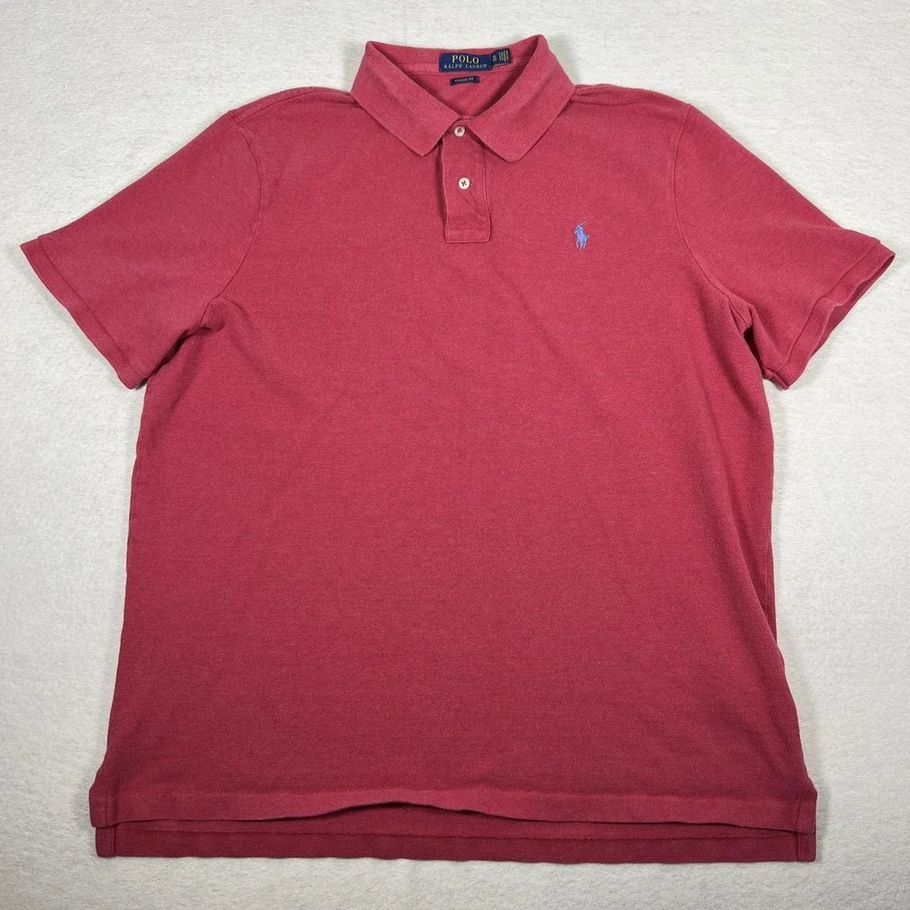 Polo Ralph Lauren Polo Shirt Mens XL Red Classic Fit Embroidered Pony Logo Pique